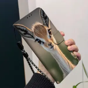 Multifunctional wallet phone case with magnetic flip cover for iPhone17/17Pro/17ProMax/17Air/16/16 Pro/16Plus/16ProMax/16e/15/15Pro/15Plus/15ProMax/14/14Pro/14Plus/14ProMax Case with card slot, lanyard and foldable stand, cute deer pattern