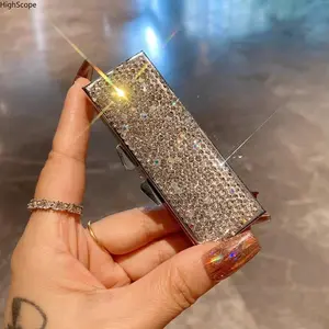 Diamond-Encrusted Metal Pill Box - Portable, Compartmentalized Medicine Organizer for Fashion Accessory Enthusiasts, Diamond-Encrusted Metal Long Medicine Box