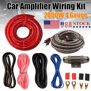 4 Gauge Car Audio Cable Kit Amplifier Install Amp RCA Subwoofer Sub Wiring Handicraft enthusiasts, car modification Upgrade Car Stereo tool kit set Connection 2000W