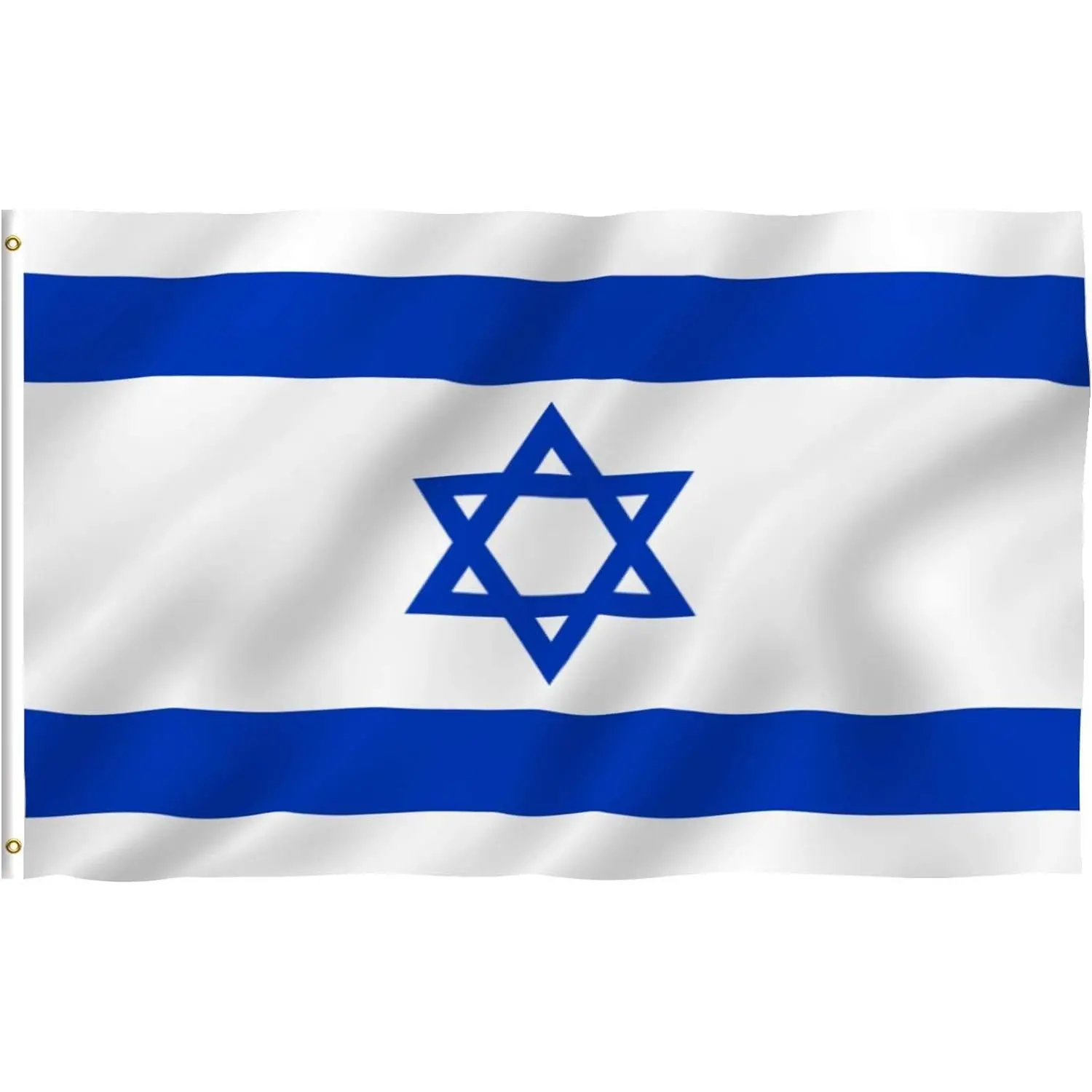 3x5 Foot Israel Flag - Vivid  Color and Fade proof - Canvas Header and Double Stitched - Israeli National Flags Polyester with Brass Grommets 3 X 5 Ft