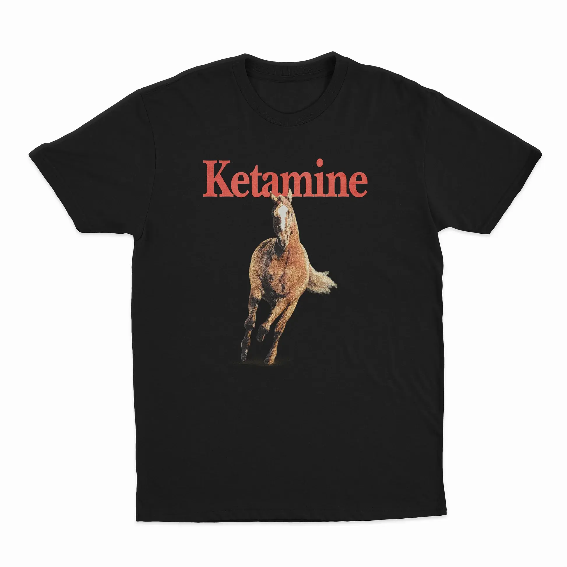 Ketamine Horse Graphic Shirt – Funny Meme Horse Tee, Vintage Style Animal Graphic T-Shirt, ketamine, horsegraphictee, memeshirt, funnyshirt, graphictee, memeclothing, Streetwear, Fabric, Ribbed, Seamless