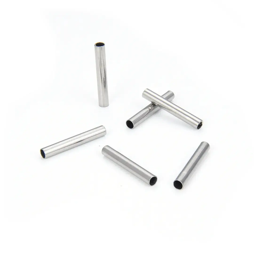 100pcs 304 Stainless Steel Round Tube Connectors – 20mm Length, 1.5mm Hole, Sleek Finish