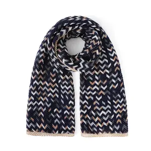 All-Season Cotton Linen Long Scarf with Artistic Wrinkled Folds, Premium Versatile Style