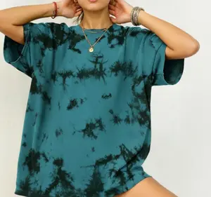 Oversized Tie Dye Print Tee, fashion Casual, For Daily Outdoor Wear, Gym & More