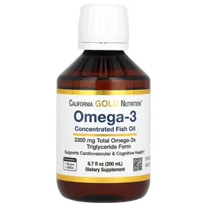 California Gold Nutrition Norwegian Extra Strength Oslomega® Omega 3 Fish Oil, Natural Lemon, 6.7 fl oz (200 ml)