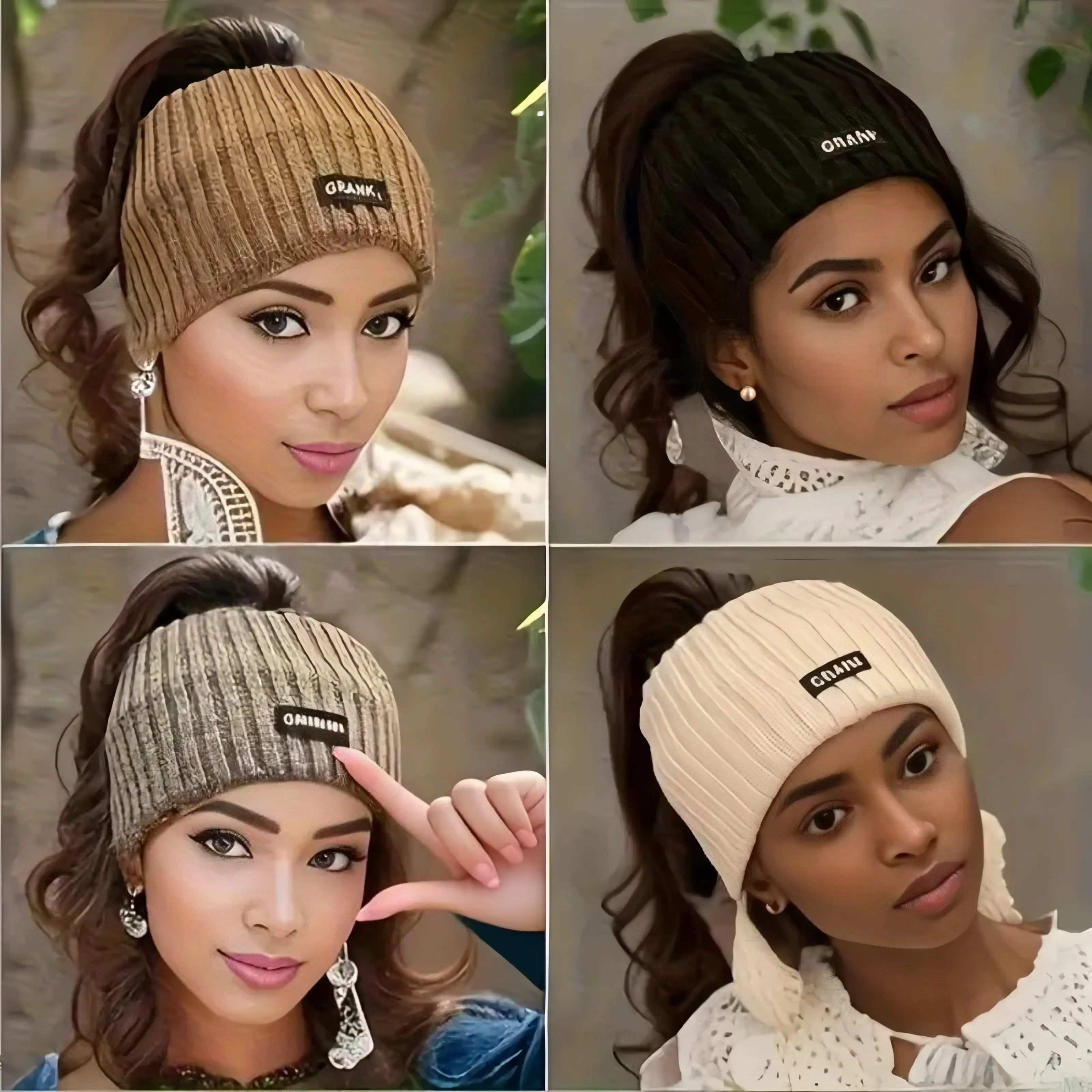4-Pack Soft Stretchy Women's Headbands, Cozy Ear Warmers for Cold Weather, Stylish Hair Accessories for Everyday & Formal Wear，Sports headscarf