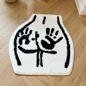 Handprint Pattern Rug, Non-slip Soft Floor Mat, Decorative Carpet for Home Living Room Bedroom, Vanity Decor Accessories