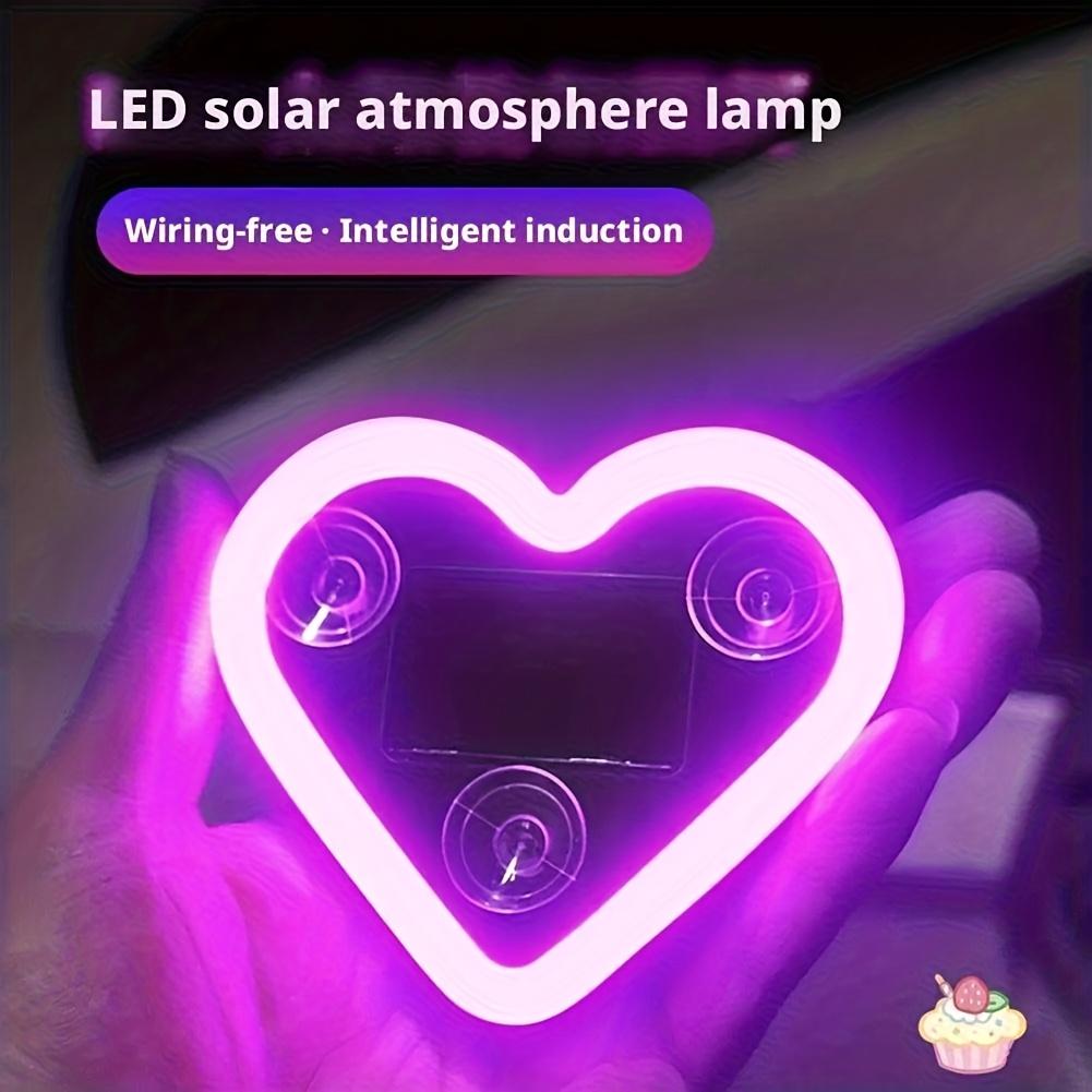 Wireless Solar Car LED Light |   Heart Shape |   Strong Grip Window Decor