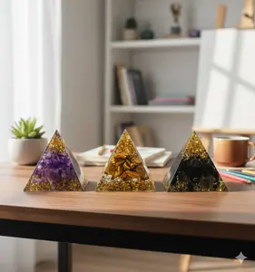 Black Tourmaline Orgonite Pyramid – Handmade Crystal Pyramid
