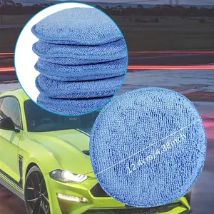 Microfiber Wax Applicator Pads, Car Wax Applicator, Buffing & Detail Polishing Foam Pads for Car Cleaning and Fine Polishing (5" Diameter, 6 Pack)