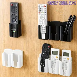 3-Pack Durable Wall-Mounted Remote Control Holder, Space-Saving Organizer for TV & Ac Remotes, Adhesive Storage Solution Boxes Organizing Box No Drilling Needed for a Neat Home