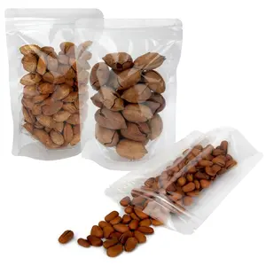 50-pack stand-up pouches, resealable clear self-sealing bags with tear-off flaps, suitable for food packaging (3.9 x 5.9 inches).