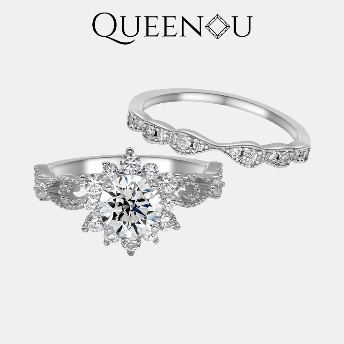 866 Snow Fairy Snowflake Synthetic Moissanite Ring with Luxurious Versatile Band - Elegant Winter Diamond Alternative Jewelry, Chic Gift for Women, Ideal Accessory for Special Occasions, Moissanite Rings