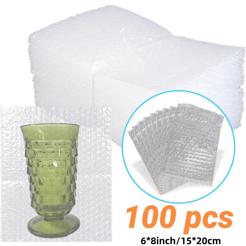 100pcs Bubble Wrap Bags, 5.9x7.87in/15x20cm Thick Shockproof Foam Film Bags for Shipping, Moving 100pcs Bubble Wrap Bags, 5.9x7.87in/15x20cm Thick Shockproof Foam Film Bags for Shipping, Moving