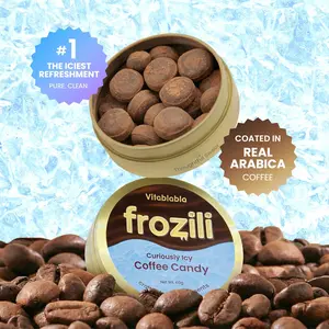 Curiously Icy Coffee Candy - Real Arabica Flavor, Icy Coffee Mint Bonbon Coated in Real Arabica, Coffee Alternative Snack for Study, Work, Drive, and Long Days