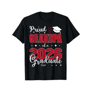 Proud Grandpa of a Class of 2026 Graduate | Unisex Round Neck Regular Fit T-Shirt for Graduation Season, Casual Wear, Perfect for Parents, Friends, Family | Digital Heat Transfer, All-season, Short Sleeve