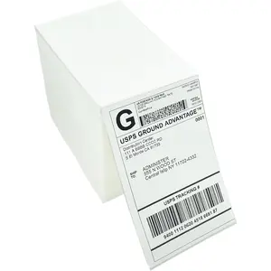 Perforated and  Adhesive Direct Thermal Shipping Labels - Pack of 500 4x6 Thermal Labels Fanfold - (Commercial Grade)