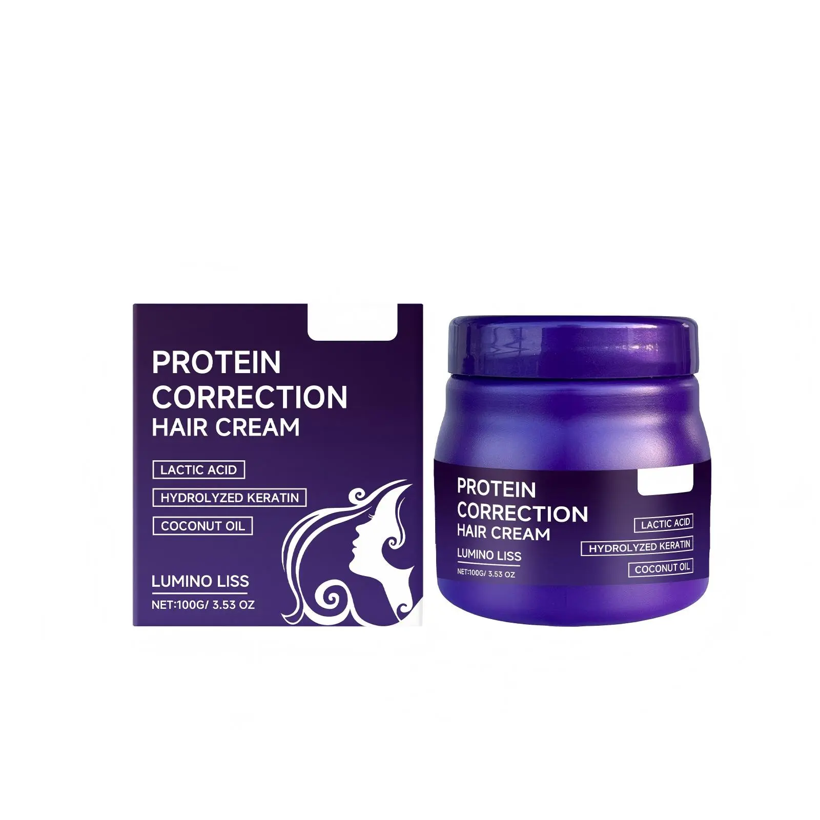 Hair Straightener Cream with Silk & Shine Technology, Protein Correcting Hair Straightening Cream for all Hair Types, Treatment for Smooth, 3.53 fl oz