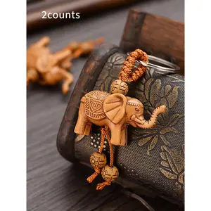 Cute Elephant Design Keychain, Boho Style Beaded Decor for Women & Men, Fashion Accessories for Bag Decoration, Keychain For Bags