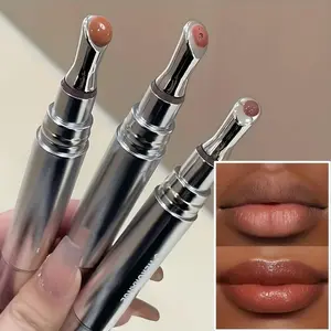 Natural Glossy Finish Lip Glaze Stick, 1pc Moisturizing Gloss Formula, Soft Plumping Lip Stick for Women and Girls, Must-Have Lip Makeup Supplies
