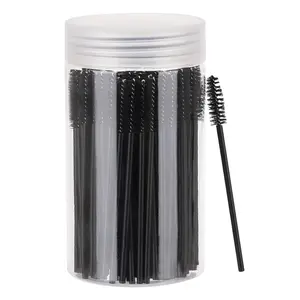 100PCS Disposable Eyelash Brush, Mascara Wands Beauty Cosmetics Makeup Brushes Applicators Kits for Eyelash Extensions and Eyebrow with Container
