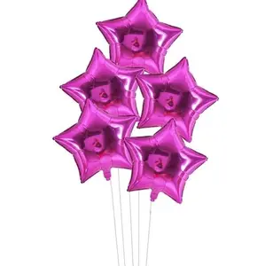 5 18in pink star balloons