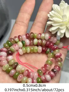 5x8mm Natural Stone Watermelon Beads, 72pcs Loose Spacer Beads, Hole Design for Stringing, DIY Jewelry Making Supplies, DIY Beading Accessories