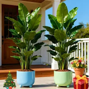 2 Large Artificial Banana Trees - Ideal for Indoor and Outdoor Use, Perfect for Gardens, Weddings, Homes, and Offices