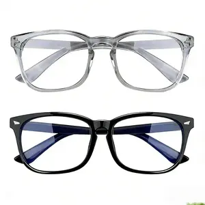 2025 Unisex Square - Framed Blue Light Blocking Glasses - Clear Lenses for Computer Gaming Phone TV