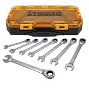 212 MAIN Hex Combination Wrench Set, 8-Piece Metric, Full Polish Metal Construction with Stamped Grips, 72-Tooth Ratcheting