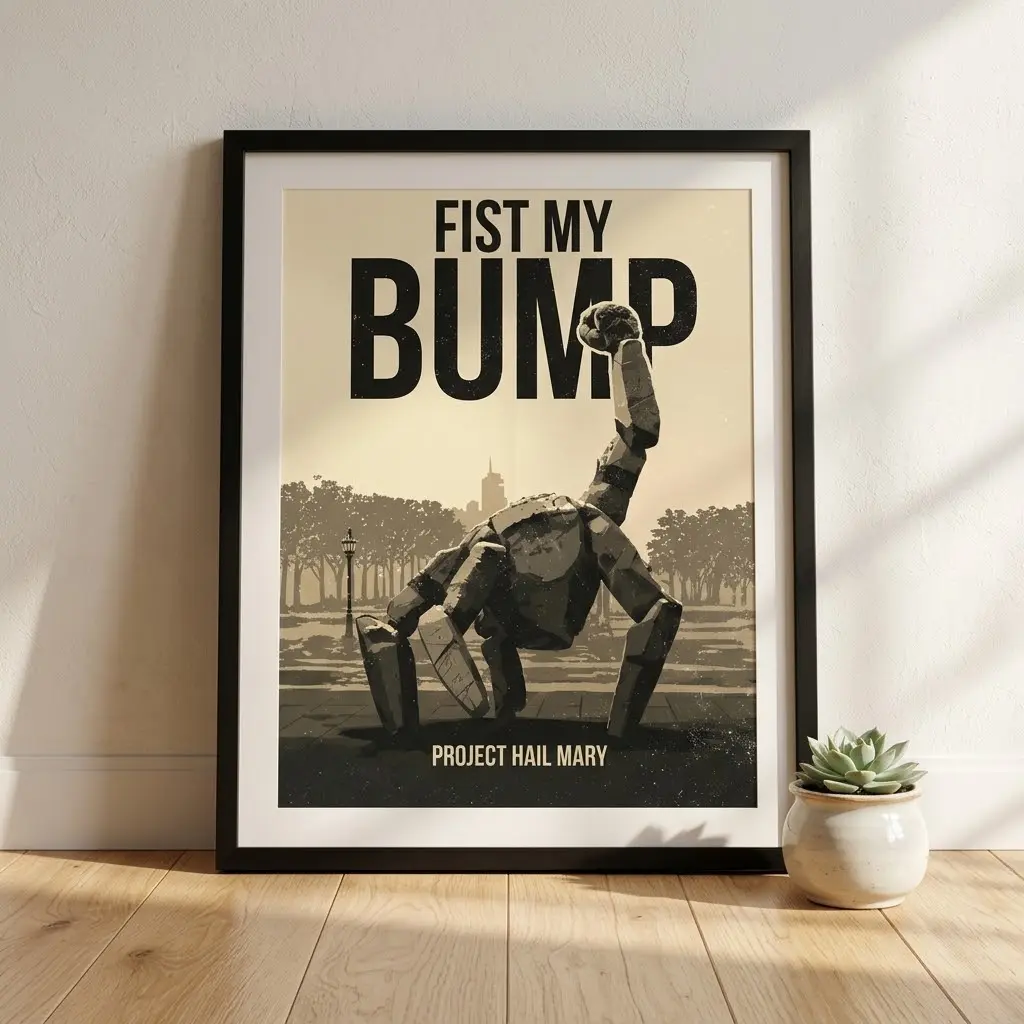 Project Hail Mary Poster, Fist My Bump Movie Wall Art, Sci Fi Space Film Print, Astronaut Room Decor, No Frame