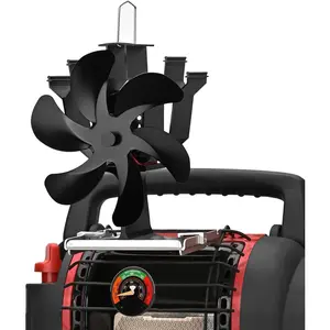 Stove Fan Compatible for Buddy Heater,Heat  Fireplace Fan with Bracket Compatible for Mr Heater  Log Burner   Stove Accessory Non Electric for Camping Outdoor Indoor Use