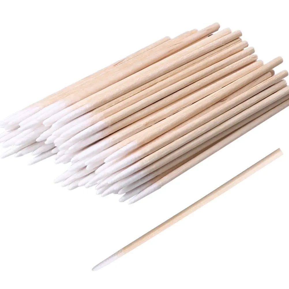 500/800PCS Pointed Cotton Swabs, Precision Microblading Cotton Swab Cotton Sticks Applicator for Eyebrow Tattoo Beauty Make-up Nail Clean, Wood Handle Pointed Tip Head