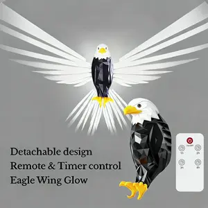 Magnetic Eagle Wall Light - Wing-Spreading Design, Remote Control, Timer, Detachable Rechargeable, Teen Room Decor, Illuminated Designer Glamorous Hanging Decor, Luxury Bedroom Accent, Home Nature Ornament Gift accessories