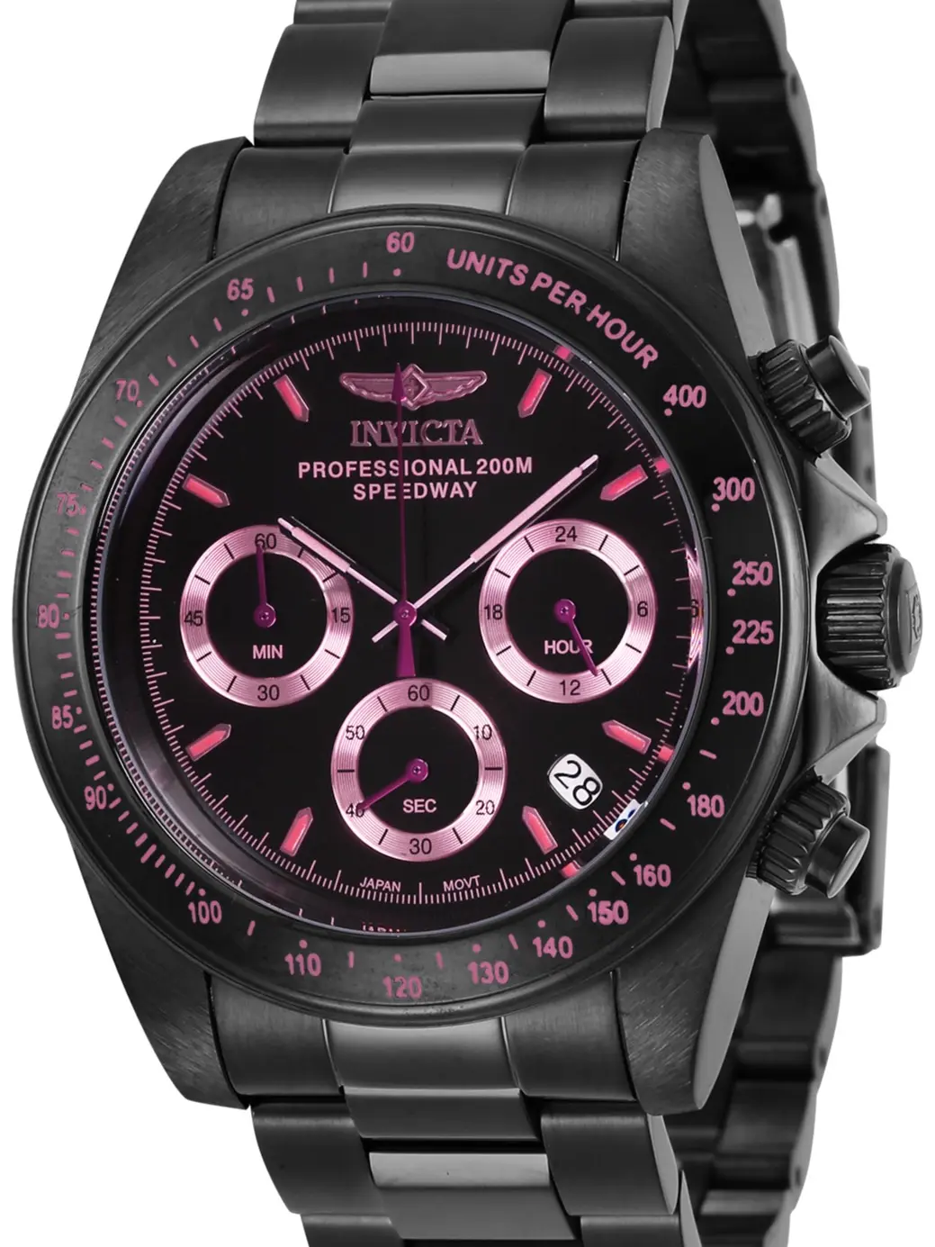 Invicta Men's 39mm Speedway Quartz Chronograph Blackout Bracelet Watch