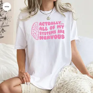 Funny Mental Health T-Shirt, Anxiety Outfit, Gift for Her, Therapist TShirt, Brain Graphic Tees, Depression Shirt, Therapy Clothing