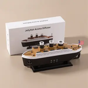 Titanic Humidifier 250ml, Essential Oil Diffuser Cool Mist Ultrasonic Aroma Aromatherapy Diffuser with Remote Control 7 Light 2 Mist Mode Auto Shut-Off for Bedroom Office Hotel