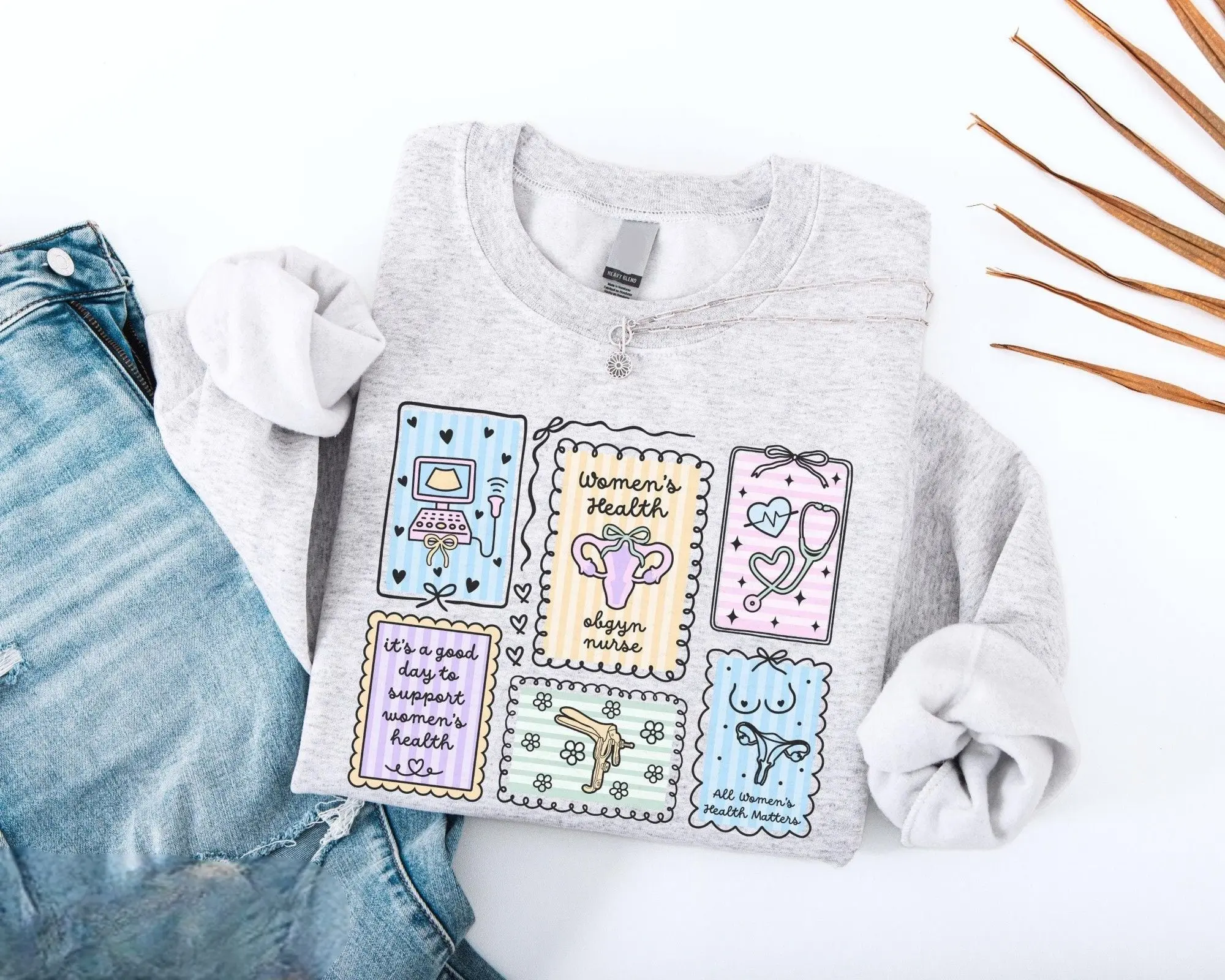 Personalized Women’s Health T-Shirt, Sweatshirt & Hoodie - OBGYN Stamp Sweater, Women’s Health Nurse Gift, OB Sonographer Crewneck, OBGYN Nurse Gifts