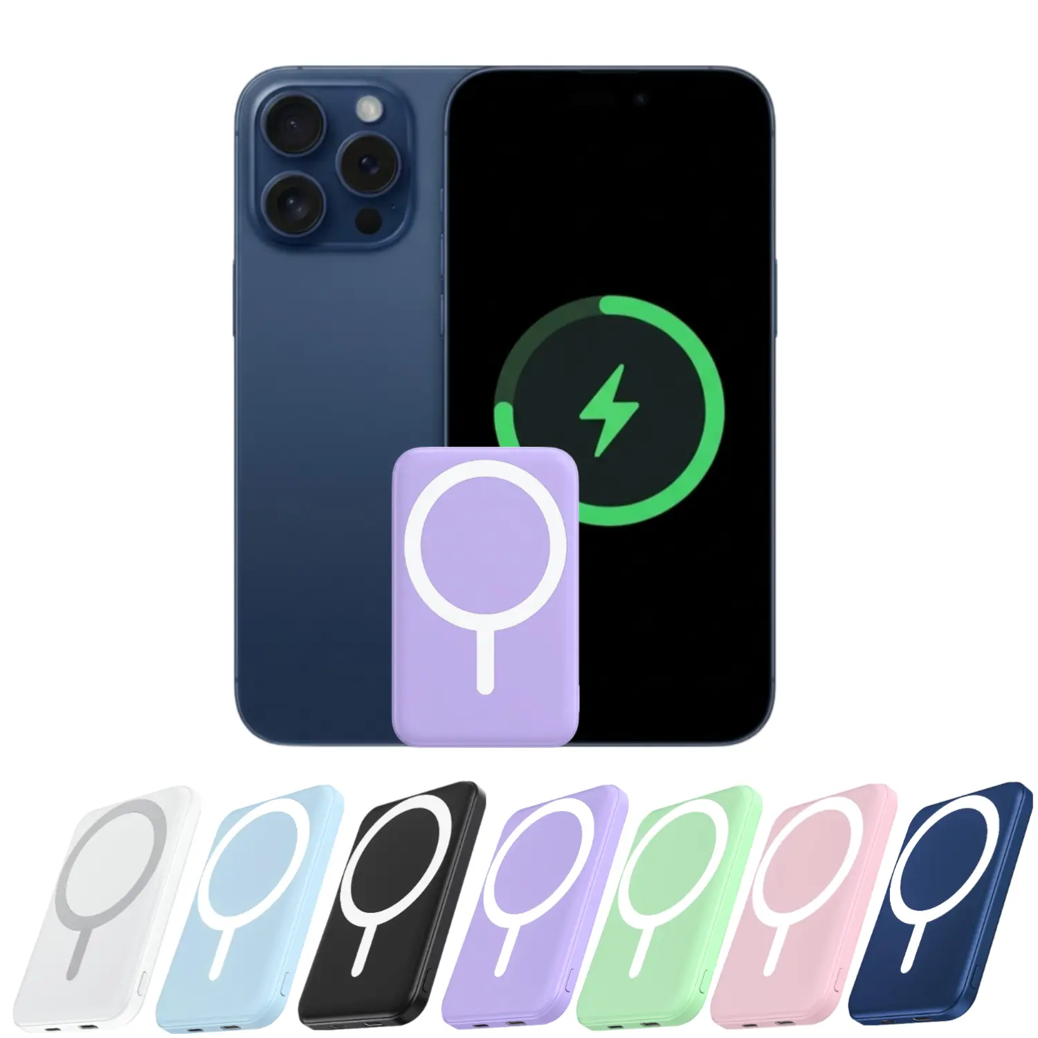 power bank portable charger power bank power bank charger magnetic power bank 5000mAh Magnetic Power Bank MagSafe Wireless Fast Charger for iPhone 12–17 Pro/Pro Max, Compact Portable Battery Pack lithium ion travel essential usb type