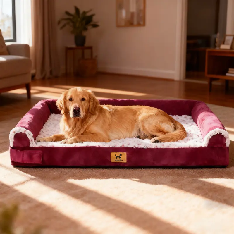 PAWPUBBY Extra Large Orthopedic Memory Foam Dog Bed for Large Breeds - Nylon Mesh Cover, Waterproof Bolster Design, Chew Resistant Barrier, Washable, Joint Relief, Snap Feature, Ideal Pet Mother's Day Gift (Summervibes Deals)