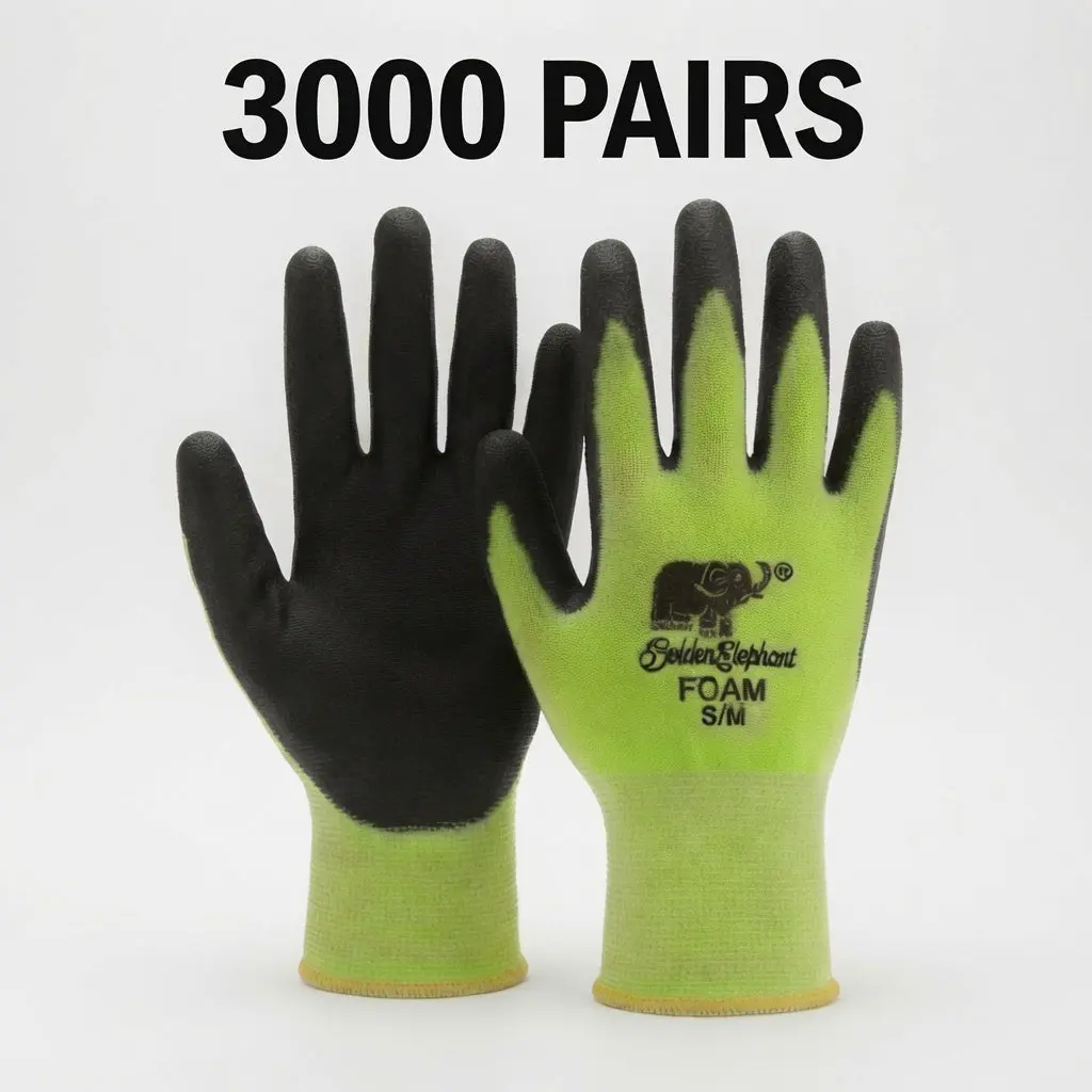 3000 Pairs Heavy Duty Work Gloves Bulk Pack – Anti-Slip Coated Grip for Construction, Gardening, Warehouse & Industrial Use