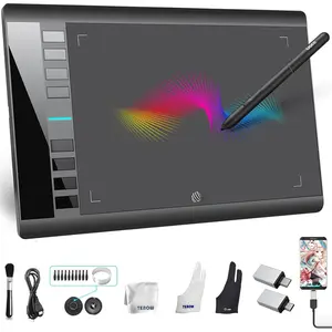 Drawing Tablet Graphics, M708 V2 Upgrade PC&&Android Device,10x6 Inch Ultra Thin Large Graphic for PC, Pad with 8 Hot  Upgrade 16384 Level -Free Stylus for Unleash Creativity