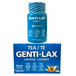 GENTI-LAX Combo 2PK Capsules and Tea - Dietary Supplement - Herbal Beverage Healthcare Fitness
