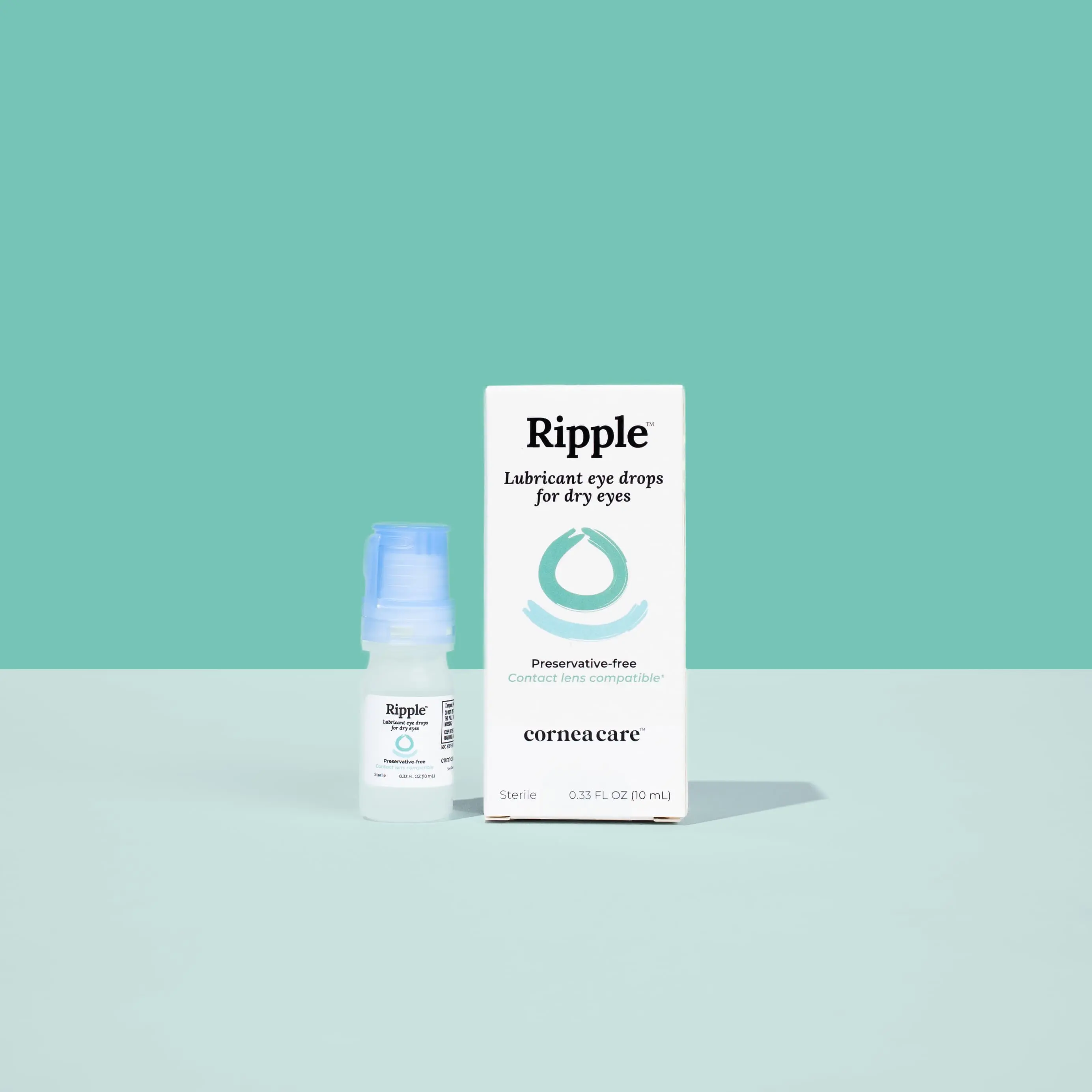 Ripple Eye Drops - Lubricant Drops for Contact Lenses Users - With Hyaluronic Acid, Glycerin, and Povidone - Contact Lens-Safe Lubricating Eye Drops For Dry Eyes, Redness, and Contact Lens Irritation
