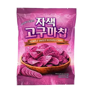 SUNWOO Purple Sweet Potato Chips 50g (16 Packs) - Healthy & Delicious Snack