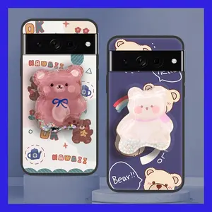 Simplicity Kickstand Phone Case For Google Pixel7 Pro quicksand Waterproof TPU Back Cover cute Durable Dirt-resistant Rotatable stand phone lens protection Soft Case protective