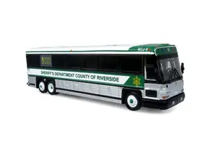 MCI D4000 Coach: Riverside County Sheriff Bus Diecast 1:87 Scale Model - Iconic Replicas 87-0482
