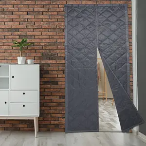Magnetic Thermal Insulated Waterproof Door Curtain, Soundproof Door Cover Portable Temporary Thermal Door Screen for Winter & Summer Gray