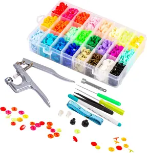 Snaps and Snap Pliers Set, 360 Sets T5 Plastic Buttons for Sewing and Crafting