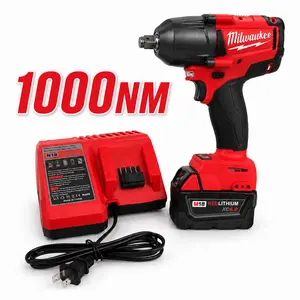 Milwaukee 18V 12.0Ah Cordless Electric Wrench Brushless Impact Wrench 1000N.M for Woodworking with 1 Battery 1 Charger